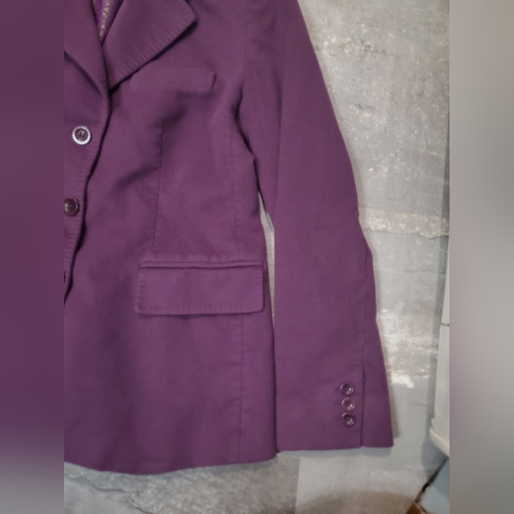 MaxMara Purple Wool Women's Long Sleeve Blazer. Size 14. Made In Italy. - Picture 8 of 13